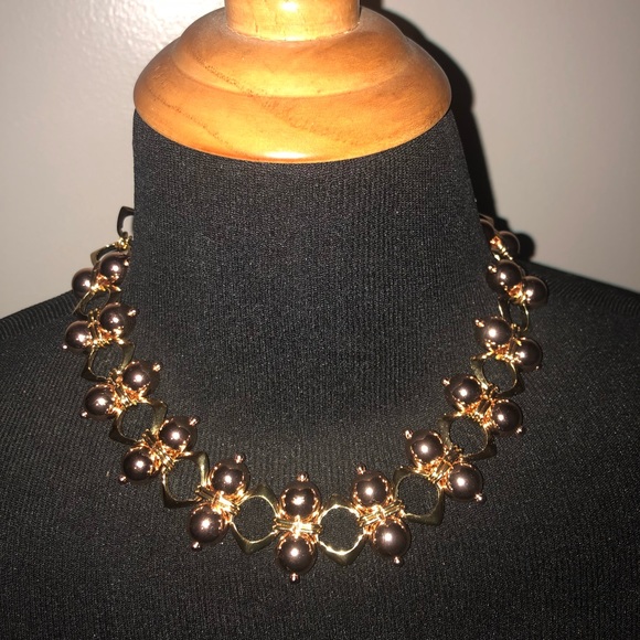 Multi finish rose gold / gold  statement necklace - Picture 2 of 2